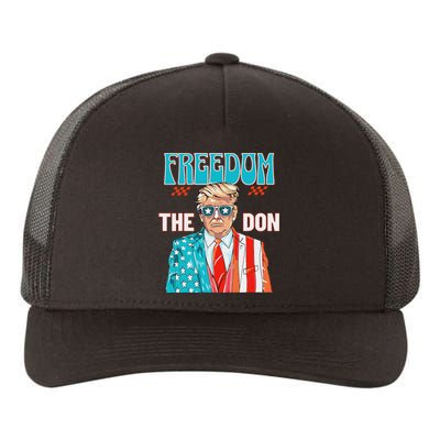 Freedom The Don 4th Of July Patriotic American Flag Trump Yupoong Adult 5-Panel Trucker Hat