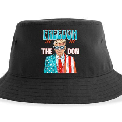 Freedom The Don 4th Of July Patriotic American Flag Trump Sustainable Bucket Hat