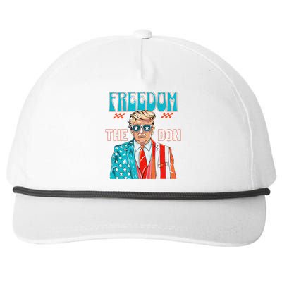 Freedom The Don 4th Of July Patriotic American Flag Trump Snapback Five-Panel Rope Hat