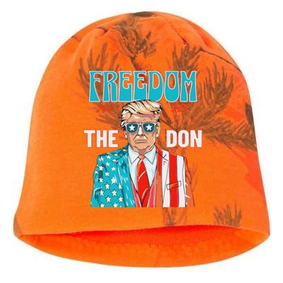 Freedom The Don 4th Of July Patriotic American Flag Trump Kati - Camo Knit Beanie