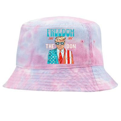 Freedom The Don 4th Of July Patriotic American Flag Trump Tie-Dyed Bucket Hat