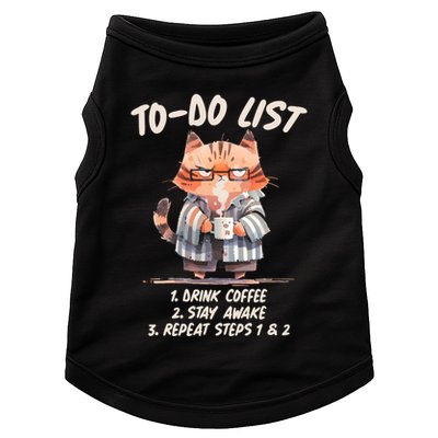Funny To Do List Grumpy Coffee Cat Doggie Tank