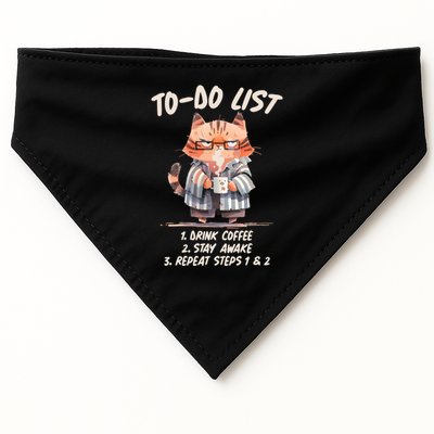 Funny To Do List Grumpy Coffee Cat USA-Made Doggie Bandana