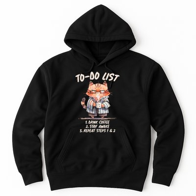 Funny To Do List Grumpy Coffee Cat Hoodie