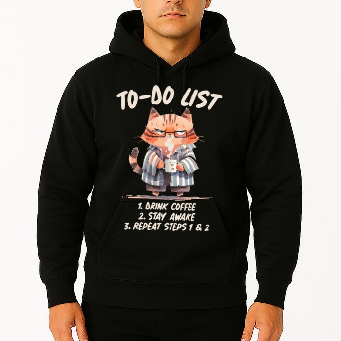 Funny To Do List Grumpy Coffee Cat Hoodie