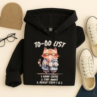 Funny To Do List Grumpy Coffee Cat Hoodie