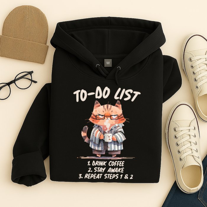 Funny To Do List Grumpy Coffee Cat Hoodie