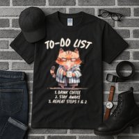 Funny To Do List Grumpy Coffee Cat Tall T-Shirt