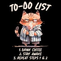 Funny To Do List Grumpy Coffee Cat Button