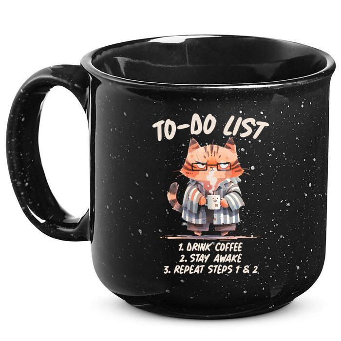 Funny To Do List Grumpy Coffee Cat 15oz Campfire Ceramic Mug