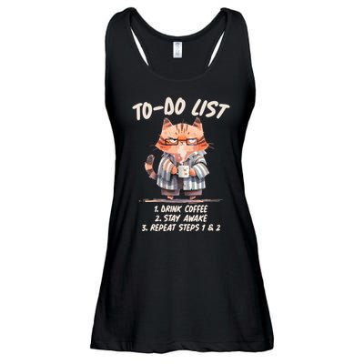 Funny To Do List Grumpy Coffee Cat Ladies Essential Flowy Tank