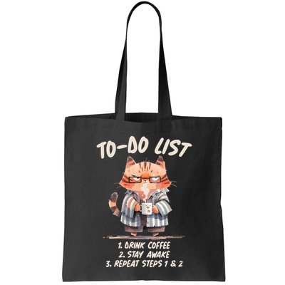 Funny To Do List Grumpy Coffee Cat Bag