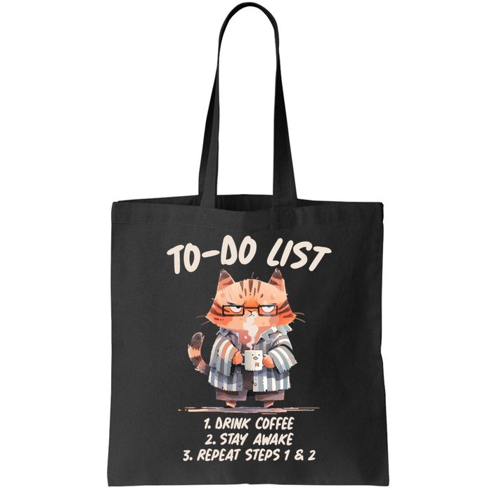Funny To Do List Grumpy Coffee Cat Bag