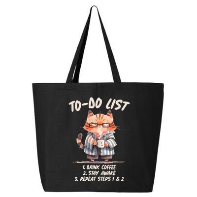 Funny To Do List Grumpy Coffee Cat 25L Jumbo Tote