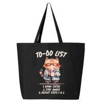 Funny To Do List Grumpy Coffee Cat 25L Jumbo Tote