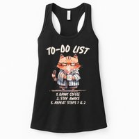 Funny To Do List Grumpy Coffee Cat Womens Tank Top