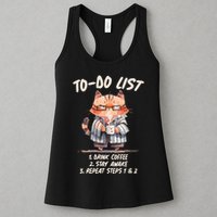 Funny To Do List Grumpy Coffee Cat Womens Tank Top