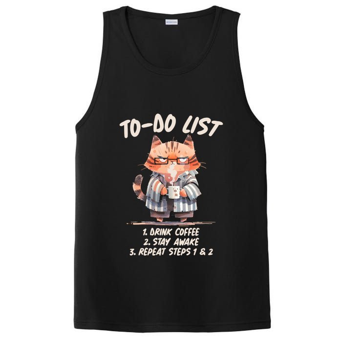 Funny To Do List Grumpy Coffee Cat PosiCharge Competitor Tank