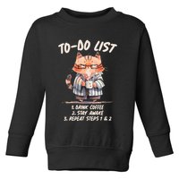 Funny To Do List Grumpy Coffee Cat Toddler Sweatshirt