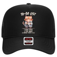 Funny To Do List Grumpy Coffee Cat Trucker Hat