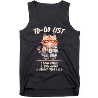 Funny To Do List Grumpy Coffee Cat Tank Top
