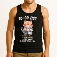 Funny To Do List Grumpy Coffee Cat Tank Top