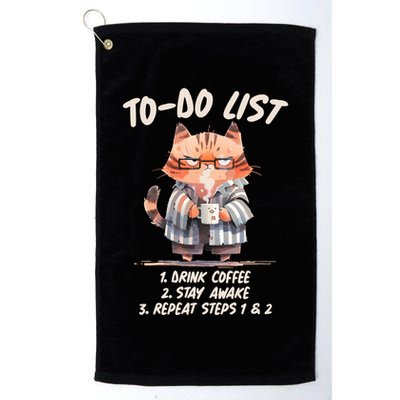Funny To Do List Grumpy Coffee Cat Golf Towel