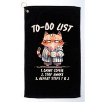 Funny To Do List Grumpy Coffee Cat Golf Towel