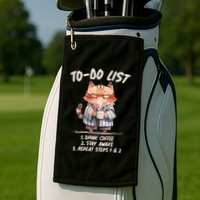 Funny To Do List Grumpy Coffee Cat Golf Towel