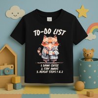 Funny To Do List Grumpy Coffee Cat Toddler T-Shirt