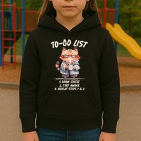 Funny To Do List Grumpy Coffee Cat Kids Hoodie