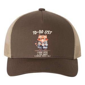 Funny To Do List Grumpy Coffee Cat Yupoong Adult 5-Panel Trucker Hat