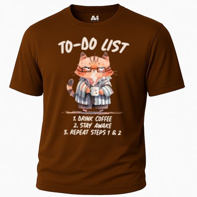 Funny To Do List Grumpy Coffee Cat Cooling Performance Crew T-Shirt