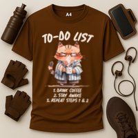 Funny To Do List Grumpy Coffee Cat Performance Shirt