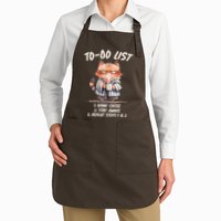 Funny To Do List Grumpy Coffee Cat Full-Length Apron With Pockets