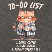 Funny To Do List Grumpy Coffee Cat Cotton Canvas Backpack
