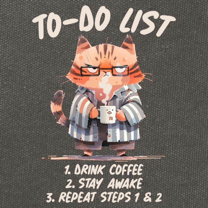 Funny To Do List Grumpy Coffee Cat Cotton Canvas Backpack