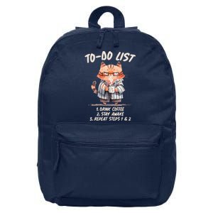 Funny To Do List Grumpy Coffee Cat 16 in Basic Backpack