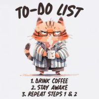 Funny To Do List Grumpy Coffee Cat Garment-Dyed Sweatshirt