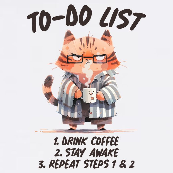 Funny To Do List Grumpy Coffee Cat Garment-Dyed Sweatshirt