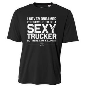 Funny Truck Driver Design For Trucker Women Trucking Lover Cooling Performance Crew T-Shirt