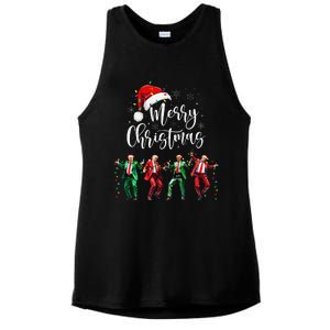 Funny Trump Dance Santa Claus Merry Christmas Xmas Pajamas Ladies PosiCharge Tri-Blend Wicking Tank