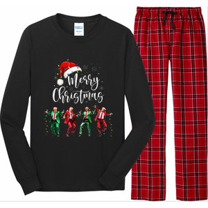 Funny Trump Dance Santa Claus Merry Christmas Xmas Pajamas Long Sleeve Pajama Set