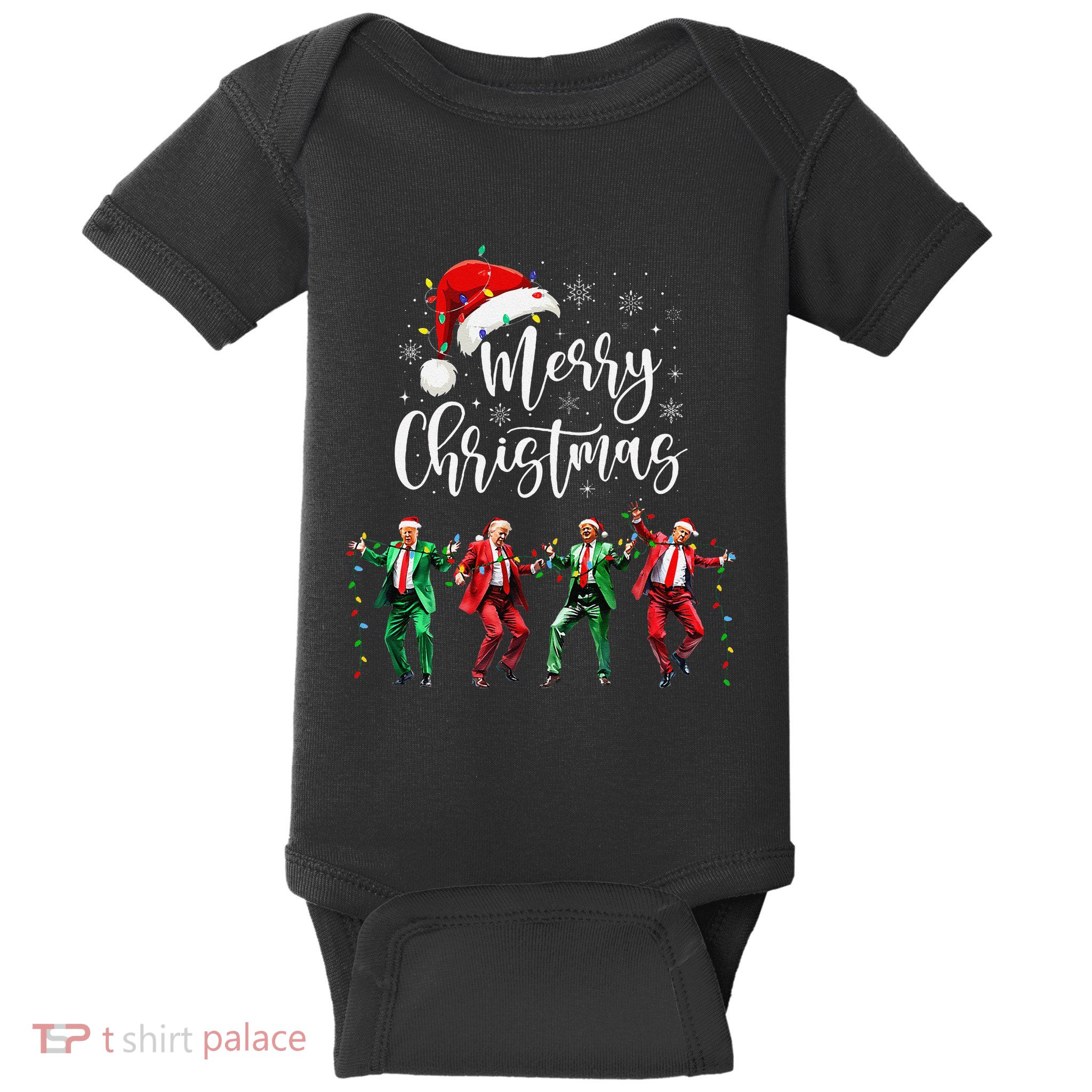 Funny Trump Dance Santa Claus Merry Christmas Xmas Pajamas Baby Bodysuit