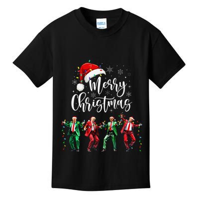 Funny Trump Dance Santa Claus Merry Christmas Xmas Pajamas Kids T-Shirt