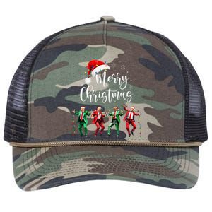 Funny Trump Dance Santa Claus Merry Christmas Xmas Pajamas Retro Rope Trucker Hat Cap