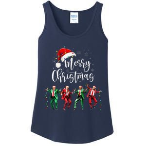 Funny Trump Dance Santa Claus Merry Christmas Xmas Pajamas Ladies Essential Tank