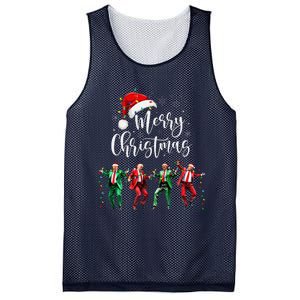 Funny Trump Dance Santa Claus Merry Christmas Xmas Pajamas Mesh Reversible Basketball Jersey Tank