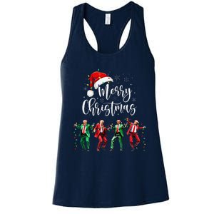 Funny Trump Dance Santa Claus Merry Christmas Xmas Pajamas Women's Racerback Tank