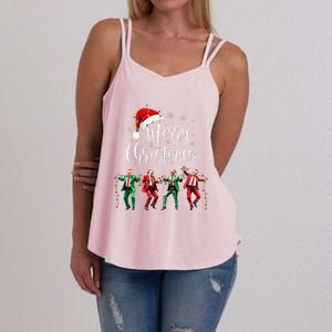 Funny Trump Dance Santa Claus Merry Christmas Xmas Pajamas Women's Strappy Tank